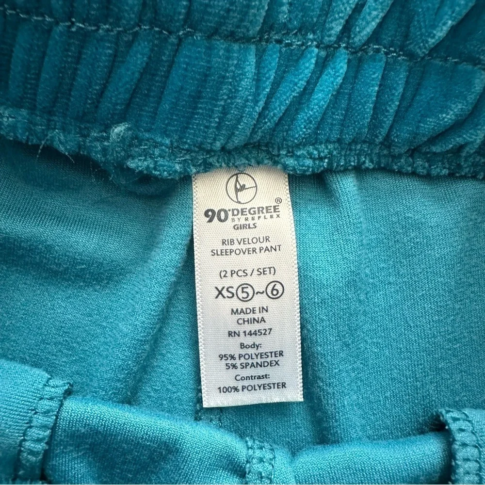 90 Degree By Reflex Turquoise Velour Set Size XS